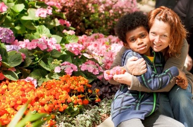 mom and son in Show house
