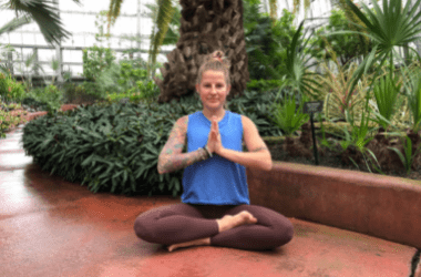 Image of Natalie in toga pose